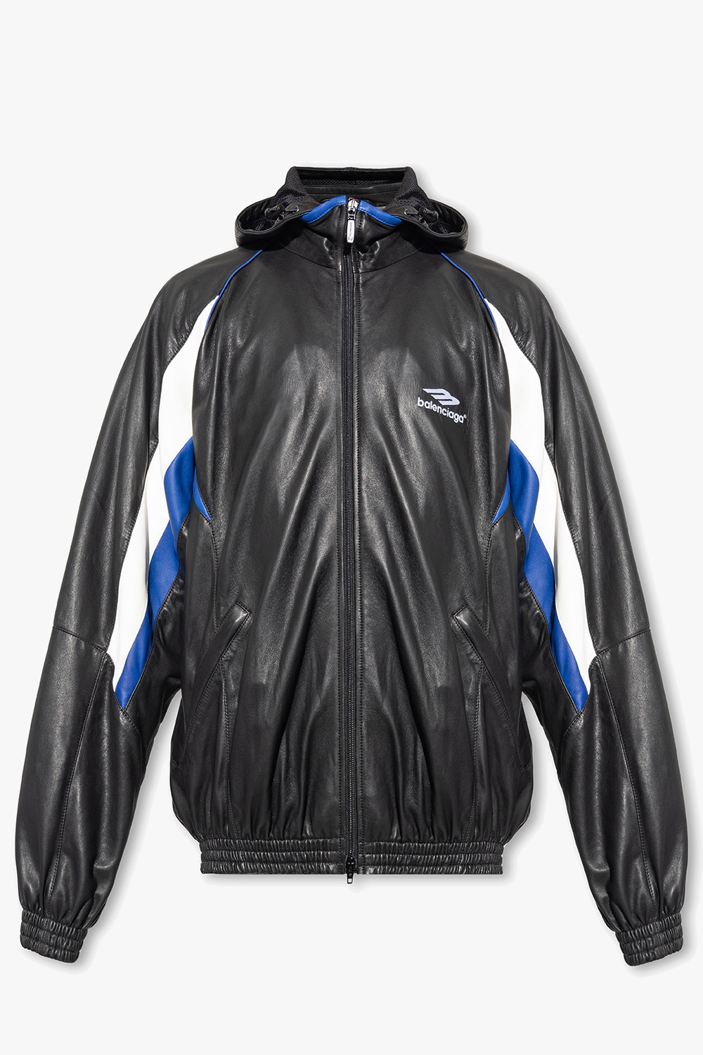 Black Hooded leather jacket Balenciaga - hoodie Fz Sweat Iconic